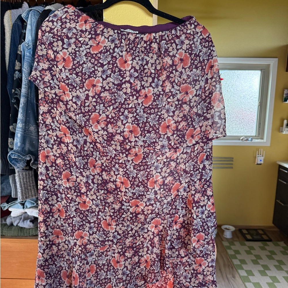Free People Romance Me Ruffled Half Slip Skirt in Mulberry
